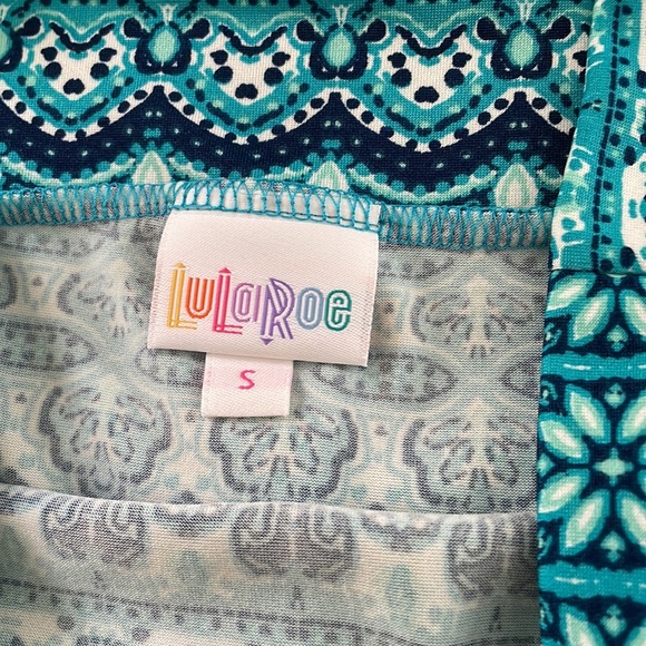 Lularoe Azure turquoise abstract skirt - Picture 6 of 8